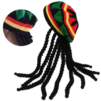 Adult Rasta Hat with Dreadlocks Wig